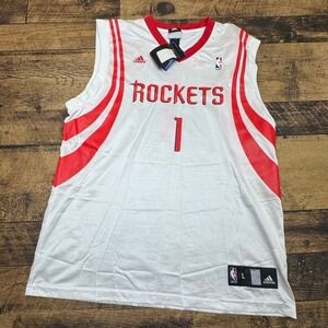 Adidas NBA Houston Rockets Ariza #1 Jersey Sleeveless White Red L‎ Autographed
